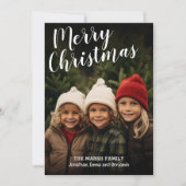 Handgeschreven kerstkalligrafie, volledige foto feestdagenkaart (Voorkant)