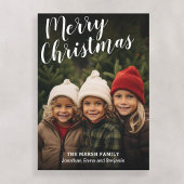 Handgeschreven kerstkalligrafie, volledige foto feestdagenkaart