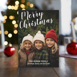 Handgeschreven kerstkalligrafie, volledige foto feestdagenkaart