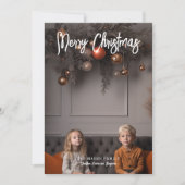 Handgeschreven kerstkalligrafie, volledige foto feestdagenkaart (Voorkant)