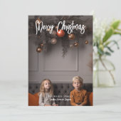Handgeschreven kerstkalligrafie, volledige foto feestdagenkaart (Staand voorkant)