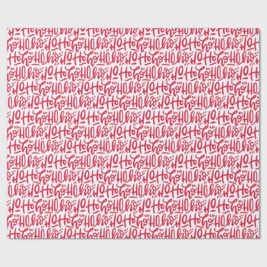 Handgeschreven kerstman Ho Ho Ho Ho Ho Cadeaupapier (Vlak)