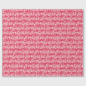 Handgeschreven kerstman Ho Ho Ho Ho Ho Cadeaupapier (Vlak)