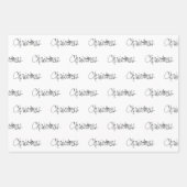 Handgeschreven Kerstmis in zwart Inpakpapier Vel (Voorkant 3)