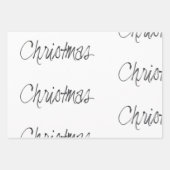 Handgeschreven Kerstmis in zwart Inpakpapier Vel (Voorkant)