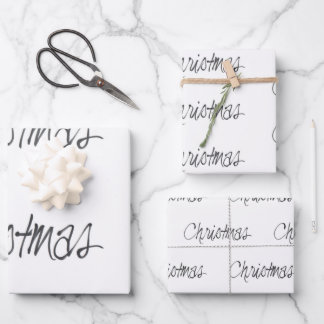 Handgeschreven Kerstmis in zwart Inpakpapier Vel