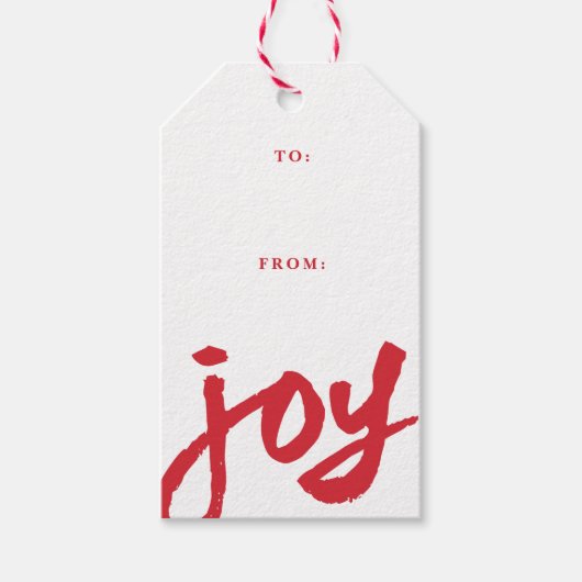 Handgeschreven Kerstvakantie Vreugde Cadeaulabel (Voorkant)