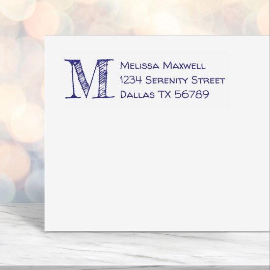 Handgeschreven kinderachtig monogram adres 2 zelfinktende stempel