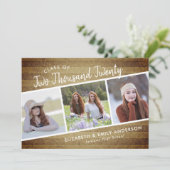 Handgeschreven klasse van 2020 | 3 Foto's Rustic Kaart (Staand voorkant)