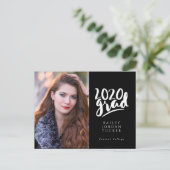Handgeschreven klasse van 2020 Foto Graduation Par Briefkaart (Staand voorkant)