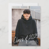 Handgeschreven Klasse van 2025 Foto Afstuderen Aankondiging (Voorkant)