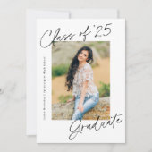Handgeschreven Klasse van 2025 Foto Afstuderen Kaart (Voorkant)