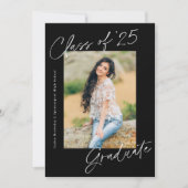 Handgeschreven Klasse van 2025 Foto Afstuderen Kaart (Voorkant)