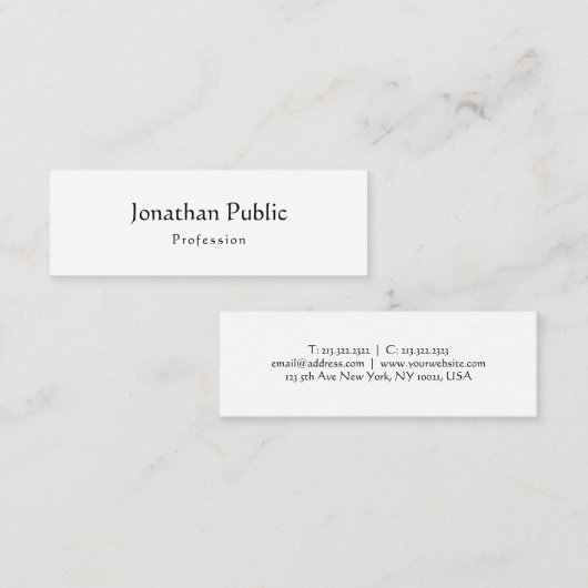  handgeschreven klassieke oude tekst Sjabloon Mini Visitekaartje (Voorkant / Achterkant)