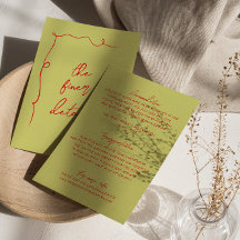 Handgeschreven kleurrijke Bold Modern Wedding Deta