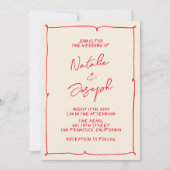 Handgeschreven Kleurrijke Bold Modern Wedding Kaart (Voorkant)