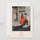 Handgeschreven  Kleurrijke Foto Modern Wedding Kaart (Achterkant)