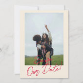 Handgeschreven Kleurrijke Foto Modern Wedding Save The Date (Voorkant)