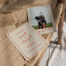 Handgeschreven Kleurrijke Foto Modern Wedding Save The Date