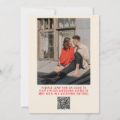 Handgeschreven  Kleurrijke Foto QR Code Huwelijk Kaart (Achterkant)
