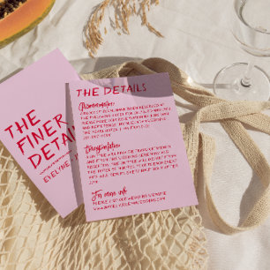 Handgeschreven Kleurrijke Heldere Funky Bruiloft D Informatiekaartje