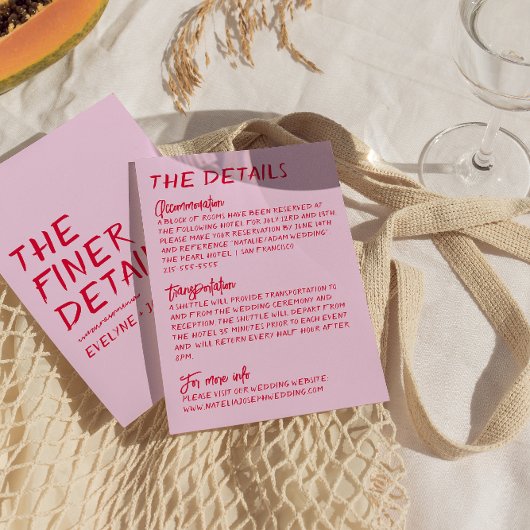 Handgeschreven Kleurrijke Heldere Funky Bruiloft D Informatiekaartje