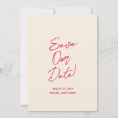 Handgeschreven Kleurrijke Leuke Moderne Huwelijk Save The Date (Voorkant)