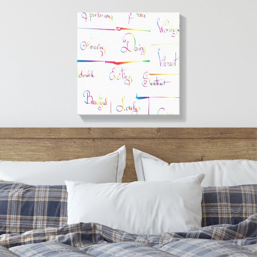 Handgeschreven kleurrijke positieve Inspirerend wo Canvas Afdruk (Insitu (Slaapkamer))