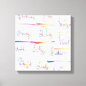 Handgeschreven kleurrijke positieve Inspirerend wo Canvas Afdruk (Voorkant)