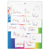 Handgeschreven kleurrijke positieve Inspirerend wo Klembord (Achterkant)