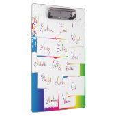 Handgeschreven kleurrijke positieve Inspirerend wo Klembord (Rechts)