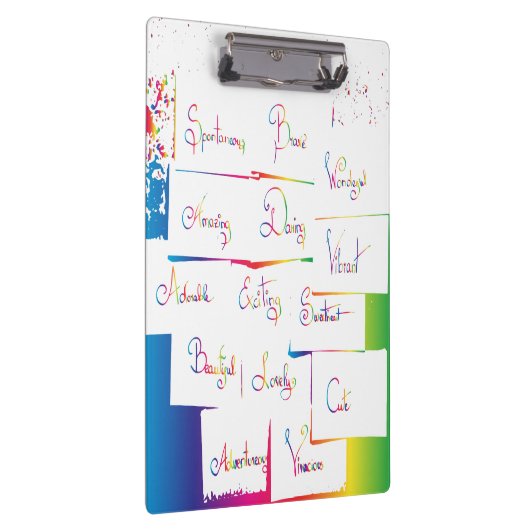 Handgeschreven kleurrijke positieve Inspirerend wo Klembord (Rechts)