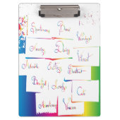 Handgeschreven kleurrijke positieve Inspirerend wo Klembord (Voorkant)
