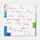 Handgeschreven kleurrijke positieve Inspirerend wo Magneet (Voorkant)