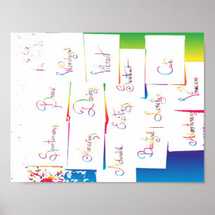 Handgeschreven kleurrijke positieve Inspirerend wo Poster