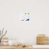 Handgeschreven Kleurrijke Positieve Inspirerende w Poster (Keuken)