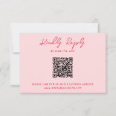 Handgeschreven kleurrijke QR-code Fun Modern Weddi RSVP Kaartje (Voorkant)