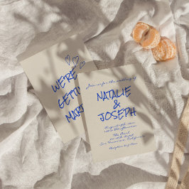 Handgeschreven kleurrijke retro funky unieke bruil kaart