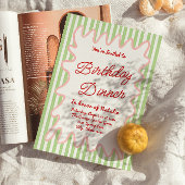 Handgeschreven kleurrijke strepen Leuk verjaardags Kaart