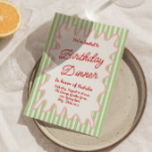 Handgeschreven kleurrijke strepen Leuk verjaardags Kaart