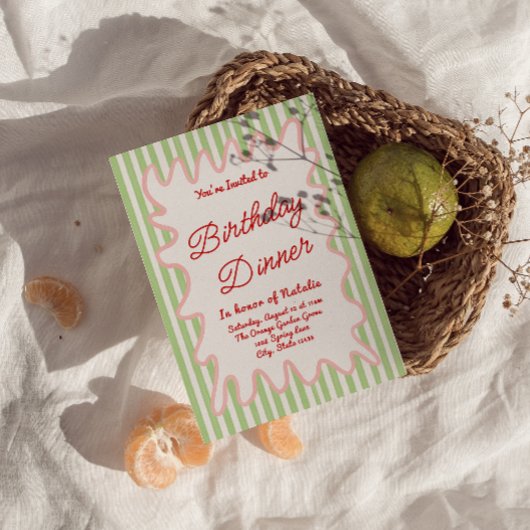 Handgeschreven kleurrijke strepen Leuk verjaardags Kaart