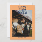 Handgeschreven Kleurrijke Vette Moderne Fotobruilo Save The Date (Voorkant)