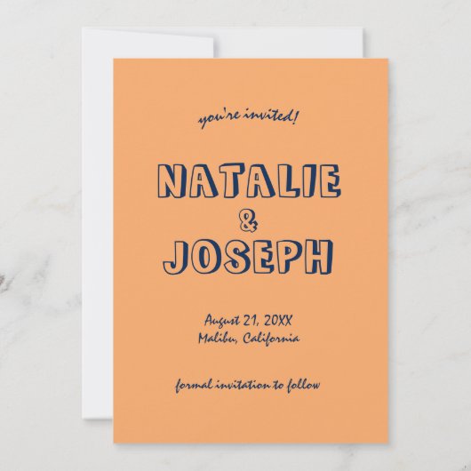 Handgeschreven Kleurrijke Vette Moderne Fotobruilo Save The Date (Achterkant)