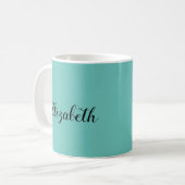 Handgeschreven koffie Mok Naam Licht Blauwgroen Gr (Voorkant links)