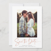 Handgeschreven koper Roos Gold Marble Save the Dat Save The Date (Voorkant)