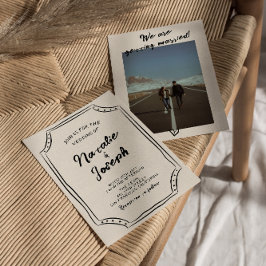 Handgeschreven krabbel moderne eigenzinnige foto b kaart