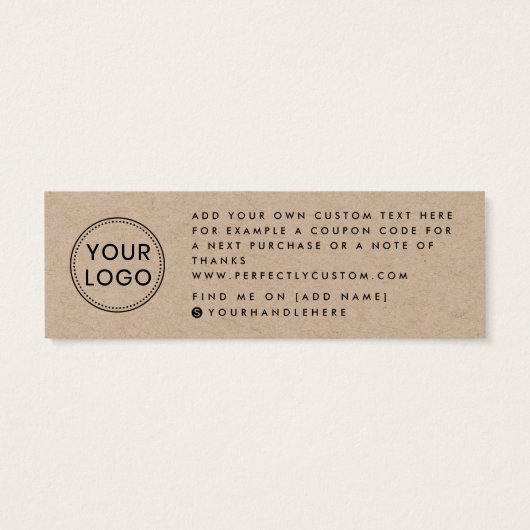 Handgeschreven Kraft paper logo dank u dat u kaart (Achterkant)