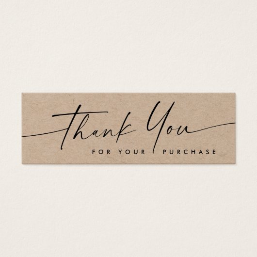 Handgeschreven Kraft paper logo dank u dat u kaart (Voorkant)