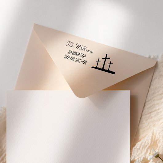 Handgeschreven kruis zelfinktende stempel