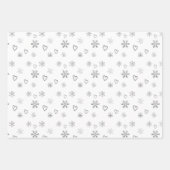 Handgeschreven Laat het Sneeuwvlokken Zwart en Wit Inpakpapier Vel (Voorkant 3)